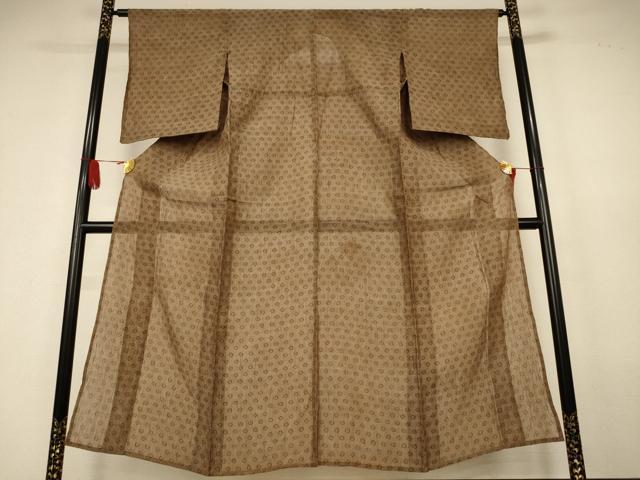 平和屋着物＊夏物　小千谷ちぢみ　丸文　麻　逸品　AABK6547jd
