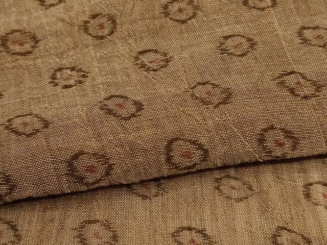 平和屋着物＊夏物　小千谷ちぢみ　丸文　麻　逸品　AABK6547jd