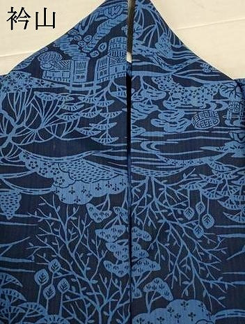 平和屋着物＊夏物　小紋　紗　風景文　洗える着物　AABK6551jd