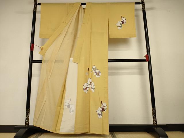 平和屋着物＊夏物　訪問着　絽　童子　洗える着物　AABK6557jd