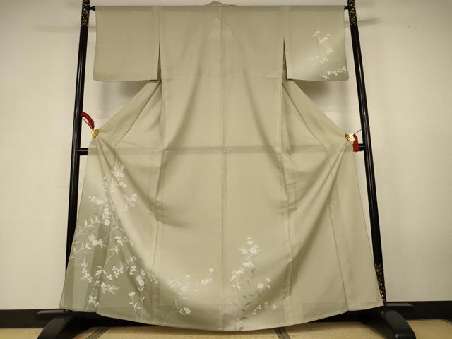 平和屋着物＊夏物　訪問着　絽　草花文　暈し染め　洗える着物　AABK6559jd