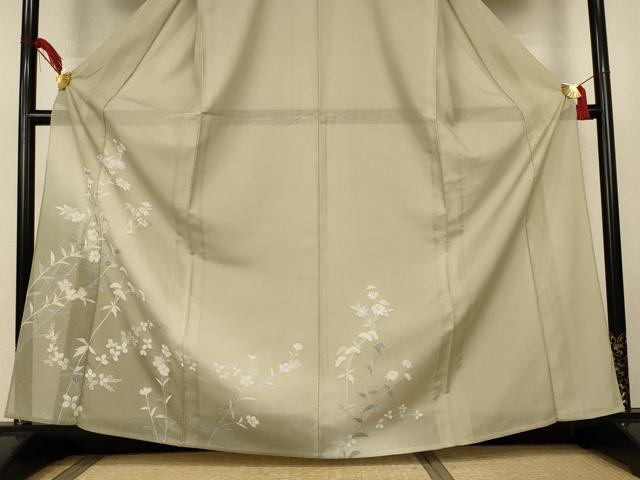 平和屋着物＊夏物　訪問着　絽　草花文　暈し染め　洗える着物　AABK6559jd
