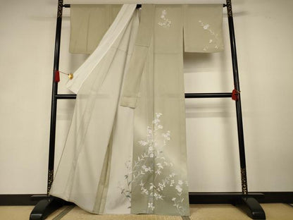 平和屋着物＊夏物　訪問着　絽　草花文　暈し染め　洗える着物　AABK6559jd