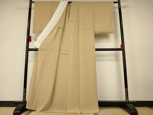 平和屋着物＊夏物　小紋　絽縮緬　蛍暈し　反端付き　正絹　逸品　AABK6572jd