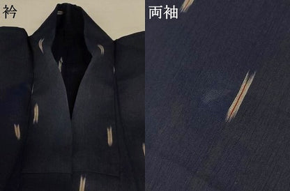 平和屋着物＊夏物　小紋　ちぢみ織　矢羽文　AABK6574jd