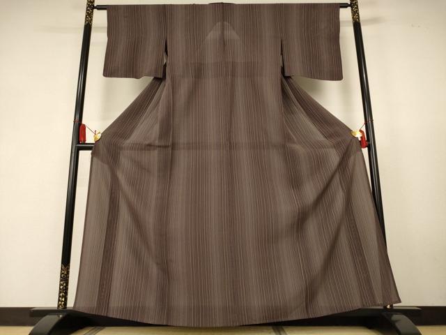 平和屋着物＊夏物　小紋　絽　縞　正絹　逸品　AABK6576jd