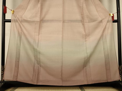 平和屋着物＊夏物　訪問着　紋絽　霞文　暈し染め　正絹　逸品　AABK6577jd