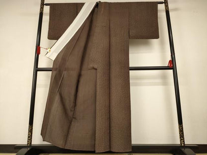 平和屋着物＊夏物　小紋　紗紬　メダカ　正絹　逸品　AABK6578jd