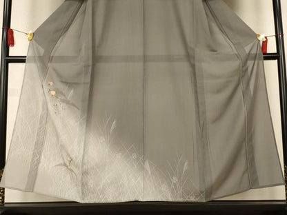 平和屋着物＊夏物　訪問着　絽　刺繍　蔦の葉薄文　暈し染め　金糸　正絹　逸品　AABK6580jd