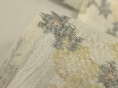 平和屋着物＊夏物　小千谷ちぢみ　流水枝花文　麻　逸品　AABK6585jd