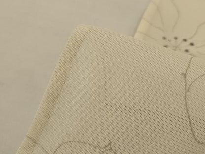 平和屋着物＊夏物　小紋　絽　手描き　舞花文　銀彩　正絹　逸品　AABK6588jd