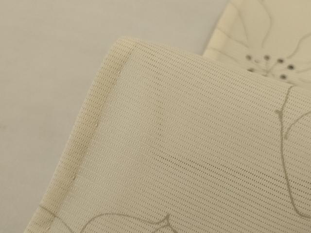 平和屋着物＊夏物　小紋　絽　手描き　舞花文　銀彩　正絹　逸品　AABK6588jd