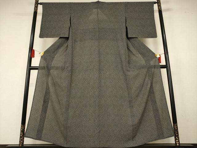 平和屋着物＊夏物　江戸小紋　絽　花尽くし　黒地　正絹　逸品　AABK6593jd