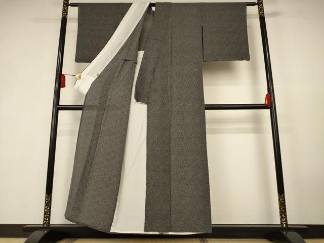 平和屋着物＊夏物　江戸小紋　絽　花尽くし　黒地　正絹　逸品　AABK6593jd