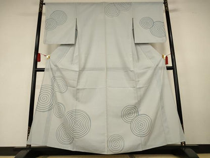 平和屋着物＊夏物　訪問着　絽　渦巻き文　正絹　逸品　AABK6594jd