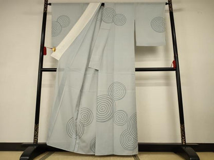 平和屋着物＊夏物　訪問着　絽　渦巻き文　正絹　逸品　AABK6594jd