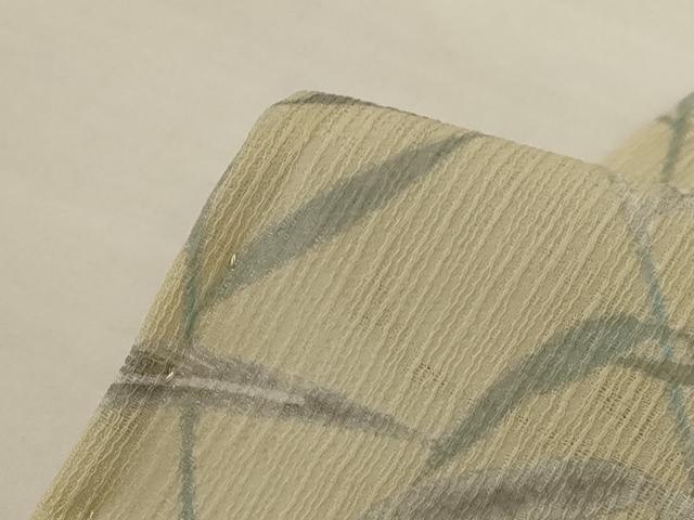 平和屋着物＊夏物　小紋　紗　草葉文　洗える着物　AABK6601jd