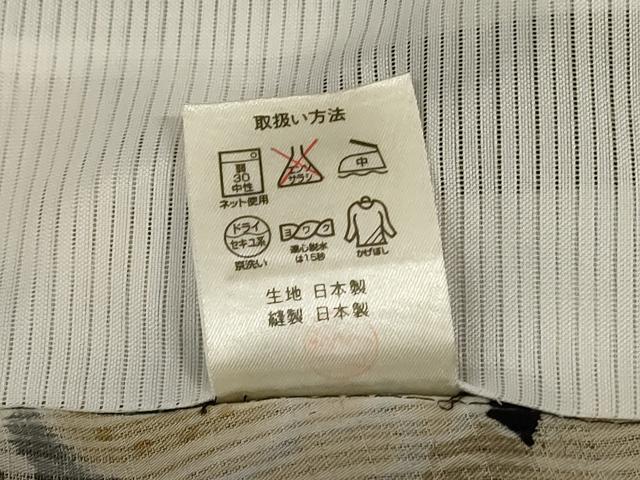 平和屋着物＊夏物　小紋　紗　辻が花　黒地　洗える着物　AABK6606jd