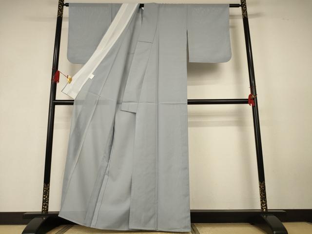 平和屋着物＊夏物　色無地　絽　灰青色　さんび謹製　洗える着物　AABK6608jd