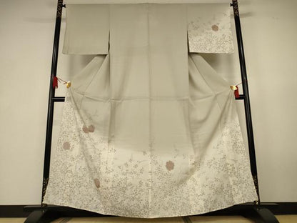 平和屋着物＊夏物　訪問着　絽　竹屋町刺繍　萩　ドロンワーク　暈し染め　銀糸　正絹　逸品　AABK6616jd