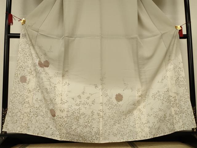 平和屋着物＊夏物　訪問着　絽　竹屋町刺繍　萩　ドロンワーク　暈し染め　銀糸　正絹　逸品　AABK6616jd