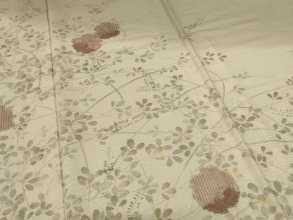 平和屋着物＊夏物　訪問着　絽　竹屋町刺繍　萩　ドロンワーク　暈し染め　銀糸　正絹　逸品　AABK6616jd