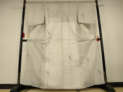 平和屋着物＊夏物　小紋　紗　間道　正絹　逸品　AABK6617jd