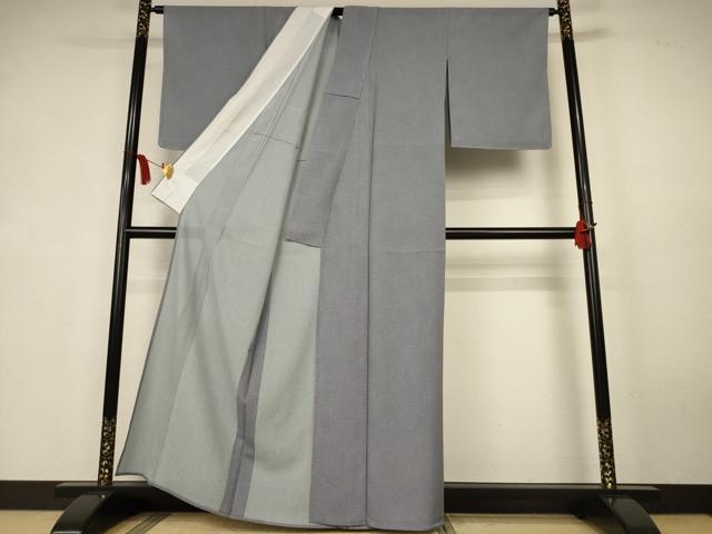 平和屋着物＊夏物　江戸小紋　絽縮緬　鮫小紋柄　両面染　証紙付き　正絹　逸品　未使用　AABK6618jd