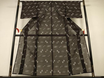 平和屋着物＊夏物　本場琉球絣　夏琉球　正絹　逸品　AABK6620jd