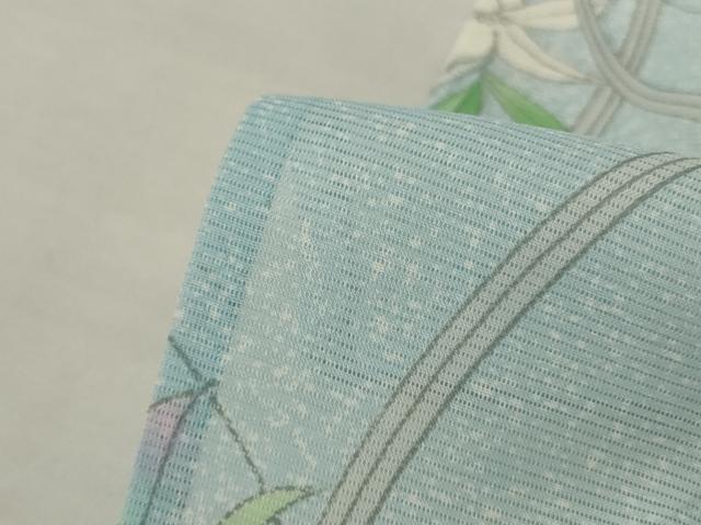 平和屋着物＊夏物　小紋　絽　草花文　洗える着物　AABK6622jd