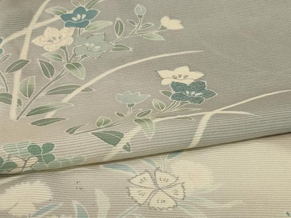 平和屋着物＊夏物　訪問着　絽　駒刺繍　草花文　暈し染め　銀糸　正絹　逸品　AABK6628jd