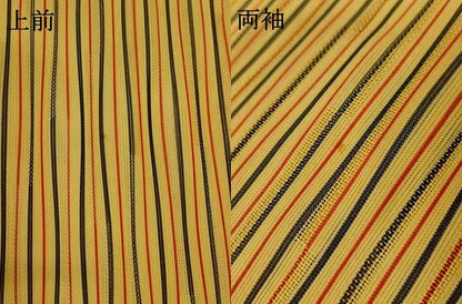 平和屋着物＊夏物　小紋　縞紋紗　よろけ縞　正絹　逸品　AABK6629jd
