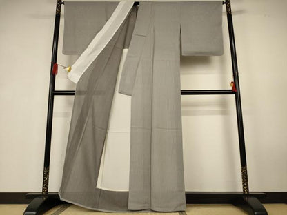 平和屋着物＊夏物　江戸小紋　絽　両面染　花尽くし間道　正絹　逸品　未使用　AABK6633jd