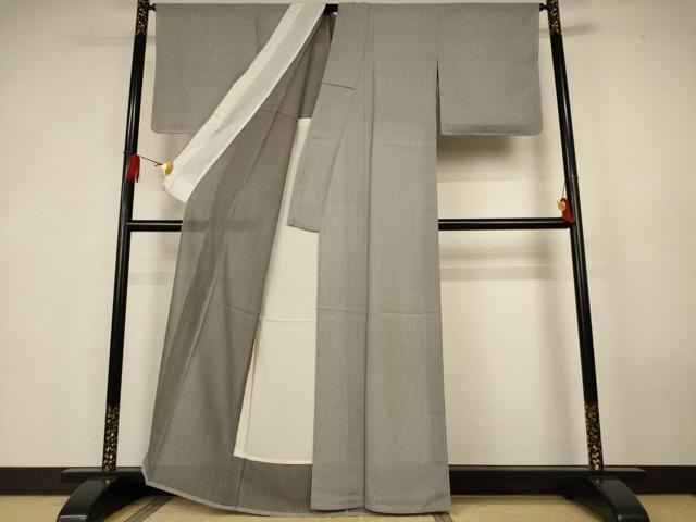 平和屋着物＊夏物　江戸小紋　絽　両面染　花尽くし間道　正絹　逸品　未使用　AABK6633jd