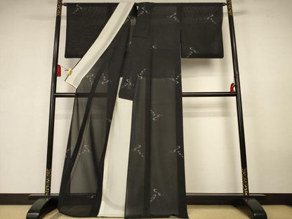平和屋着物＊夏物　本場大島紬　夏大島　抽象文様　正絹　逸品　AABK6634jd