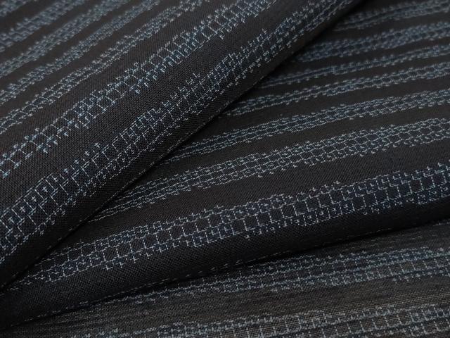 平和屋着物＊夏物　紗紬　100亀甲　横縞　正絹　逸品　AABK6635jd
