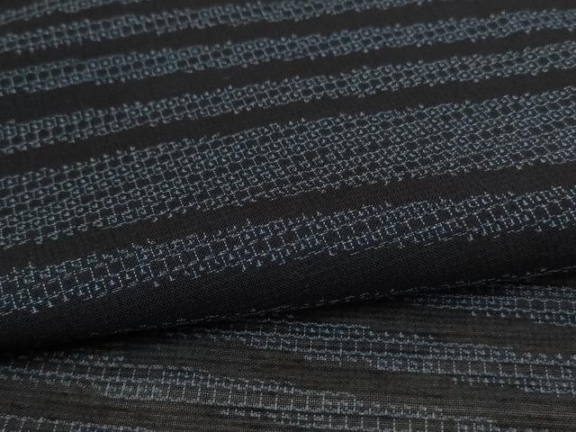 平和屋着物＊夏物　紗紬　100亀甲　横縞　正絹　逸品　AABK6635jd