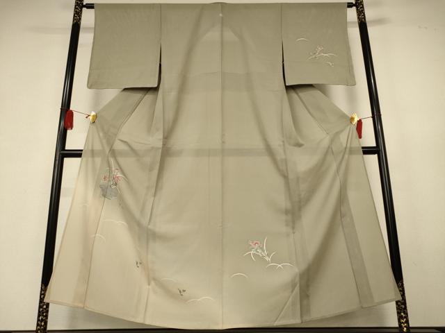 平和屋着物＊夏物　訪問着　絽　飾花文　暈し染め　銀彩　正絹　逸品　未使用　AABK6637jd