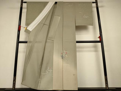 平和屋着物＊夏物　訪問着　絽　飾花文　暈し染め　銀彩　正絹　逸品　未使用　AABK6637jd