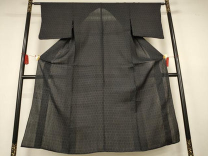 平和屋着物＊夏物　重要無形文化財　本場宮古上布　亀甲文　苧麻　逸品　AABK6641jd
