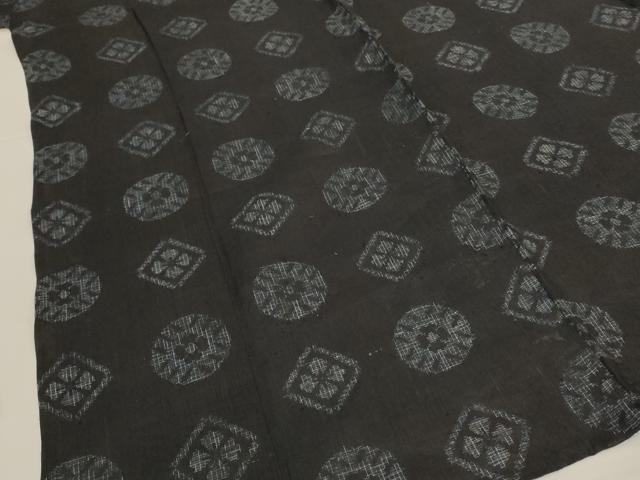 平和屋着物＊夏物　重要無形文化財　本場宮古上布　幾何学花文　苧麻　逸品　AABK6643jd