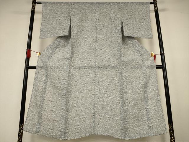 平和屋着物＊夏物　越後上布　幾何学文様　苧麻　逸品　AABK6644jd