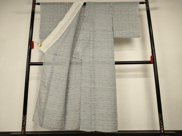 平和屋着物＊夏物　越後上布　幾何学文様　苧麻　逸品　AABK6644jd