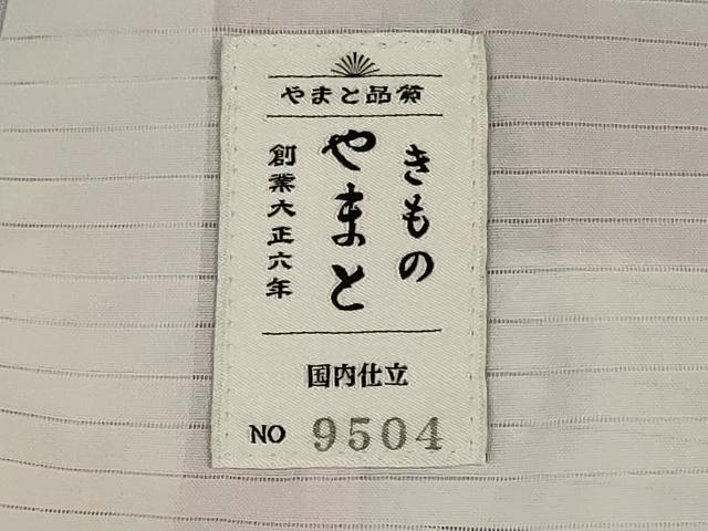 平和屋着物＊夏物　本場小千谷ちぢみ　格子　やまと誂製　証紙・たとう紙付き　麻　逸品　AABK6645jd