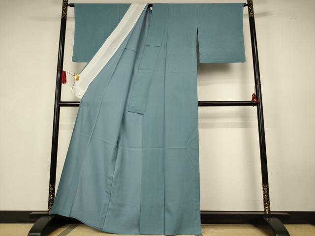 平和屋着物＊夏物　色無地　絽　千草色　正絹　逸品　AABK6646jd