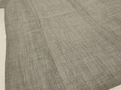 平和屋着物＊夏物　男性　小千谷ちぢみ　素鼠色　麻　逸品　AABK6650jd