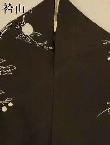 平和屋着物＊夏物　小紋　絽　絞り　草花文　黒地　正絹　逸品　AABK6651jd