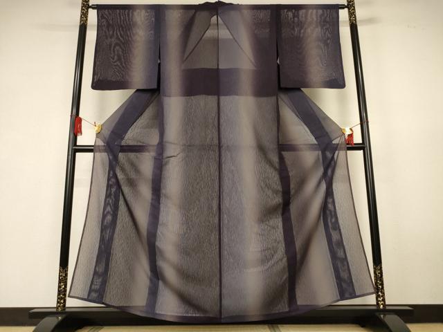 平和屋着物＊夏物　小紋　紋紗　間道　暈し染め　正絹　逸品　AABK6653jd