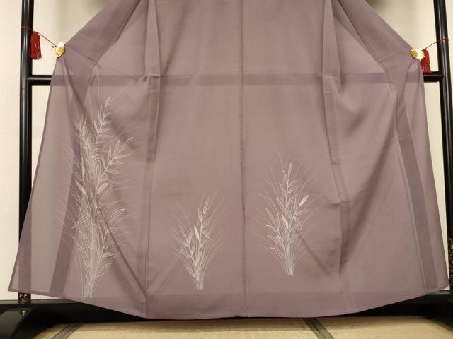平和屋着物＊夏物　訪問着　絽　草葉文　正絹　逸品　AABK6658jd