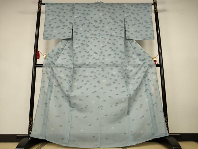 平和屋着物＊夏物　二代目 川村久太郎　訪問着　紗紬　笹文　正絹　逸品　AABK6659jd